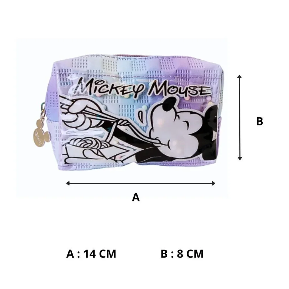 Mickey Mouse Iridescent Lilac and Sky Blue Cosmetic Bag – Compact Travel Pouch